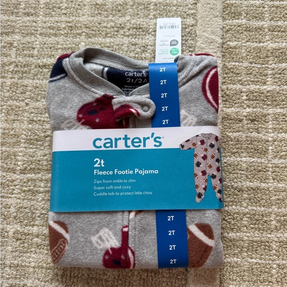 Carter's Sports Print Gray Fleece Pajamas